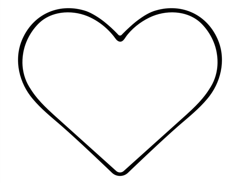 black and white heart outline 